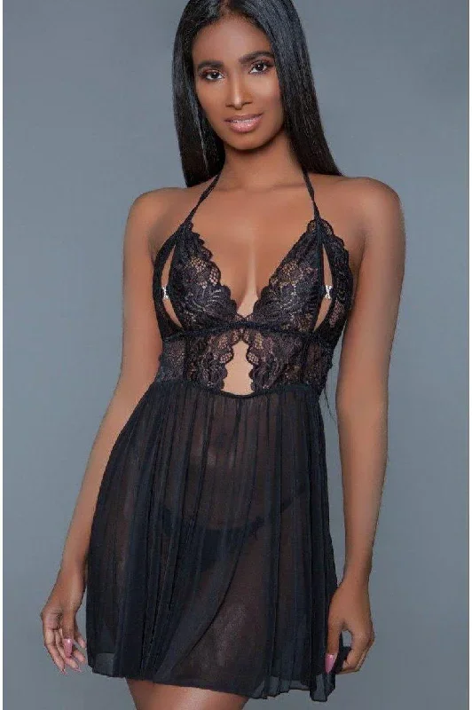 Low Back Halter Babydoll