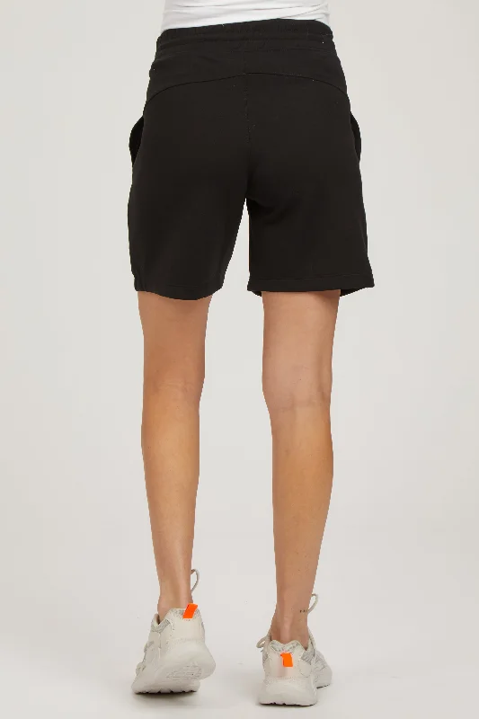 black-drawstring-maternity-shorts