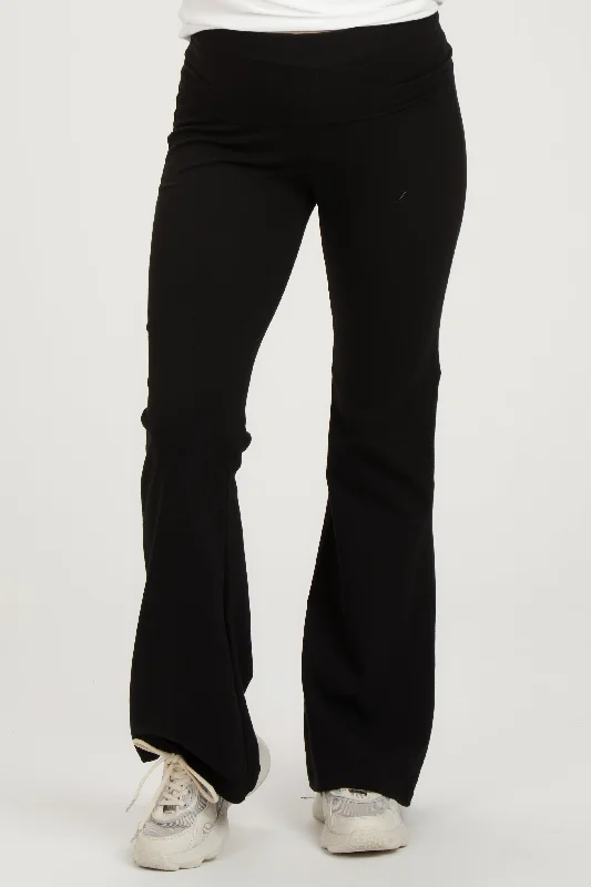 black-flare-leg-fold-over-maternity-leggings