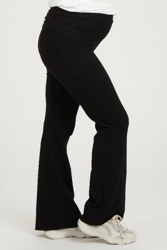 black-flare-leg-fold-over-maternity-leggings