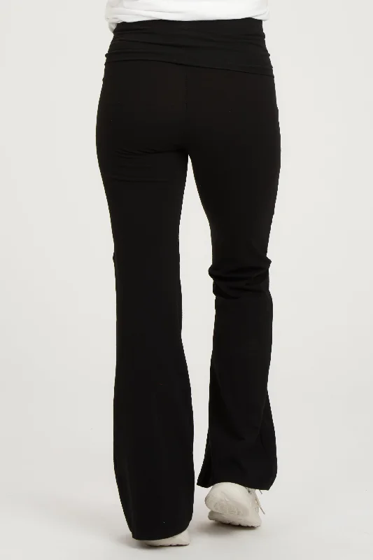 black-flare-leg-fold-over-maternity-leggings