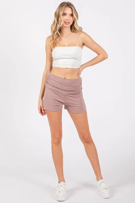 pink-ruched-side-maternity-lounge-shorts