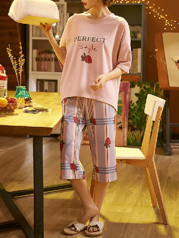 plus-size-women-cute-cartoon-print-ruffle-trims-short-sleeve-pajama-sets