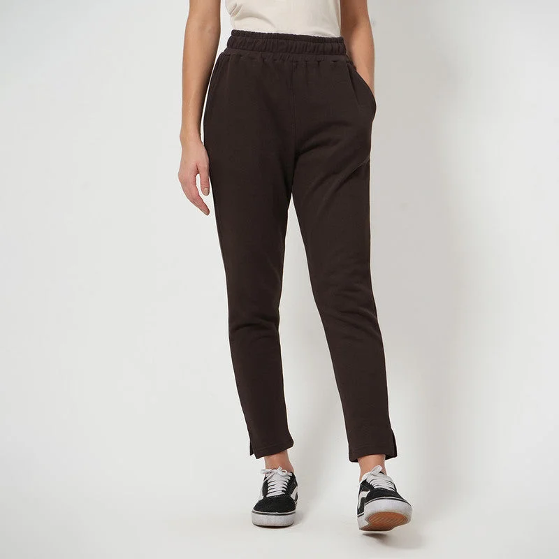 Organic Cotton High Waist Pants | Coffee Brown