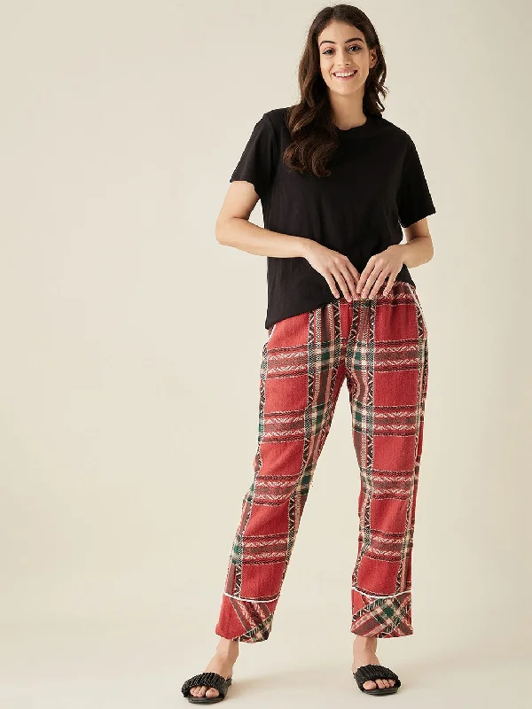 Winter Holiday Red Thick Cotton Pyjama - The Kaftan Company