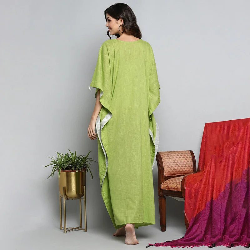 unidraa-cotton-kaftan-gold-zari-neck-tie-up-lime-green-vkl023-151222