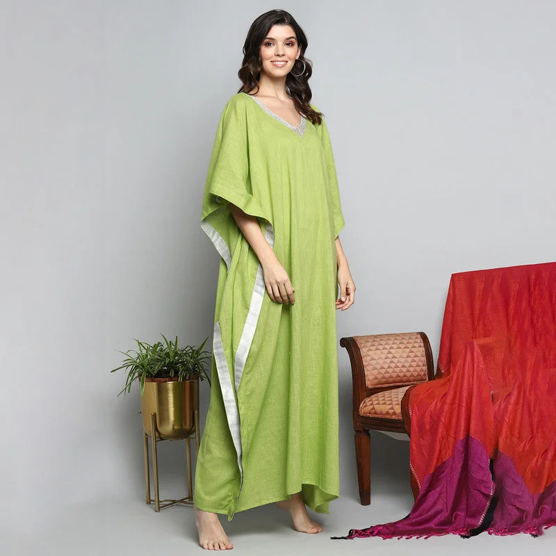 unidraa-cotton-kaftan-gold-zari-neck-tie-up-lime-green-vkl023-151222