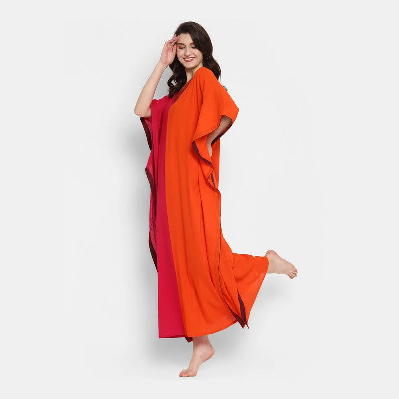 unidraa-cotton-v-neck-kaftan-pink-orange-vks019-19722