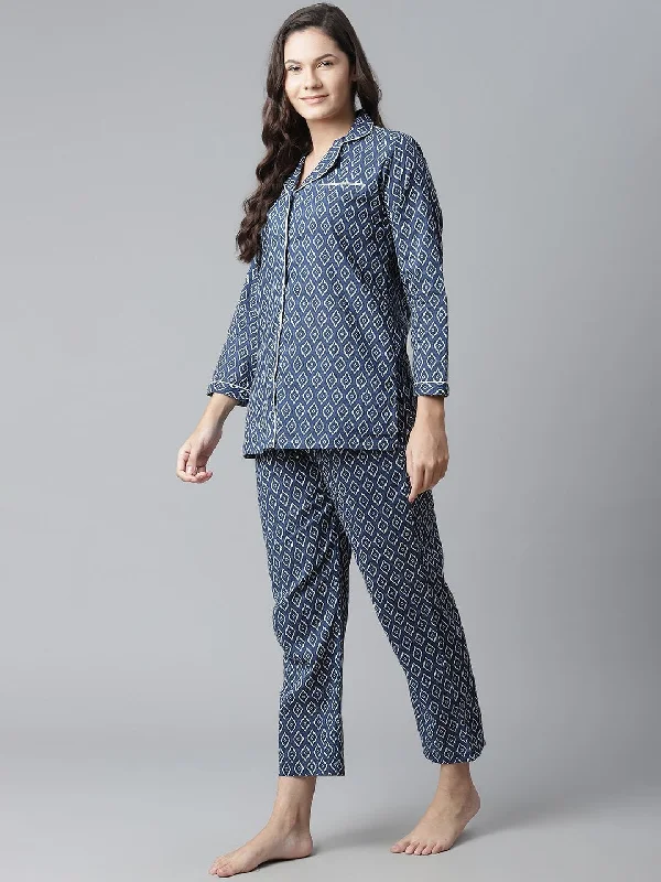 womens-indigo-printed-cotton-nightsuit-n2zdk0211-xs