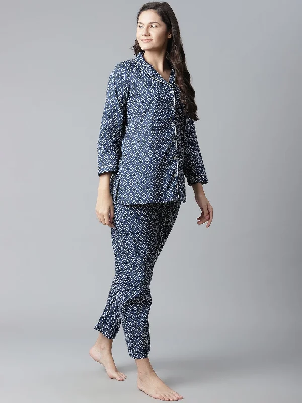 womens-indigo-printed-cotton-nightsuit-n2zdk0211-xs