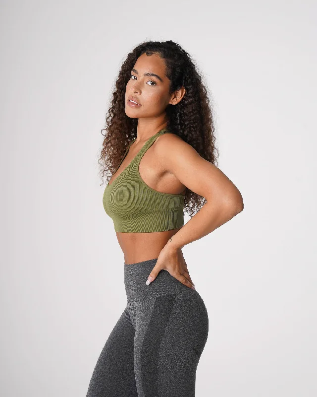 khaki-green-galaxy-ribbed-seamless-bra