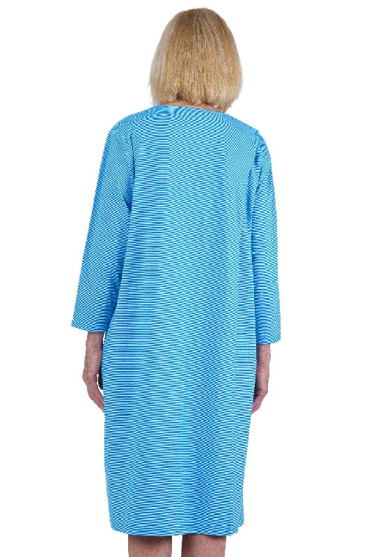 Adaptive Nightgown - Ellie | Blue Stripes