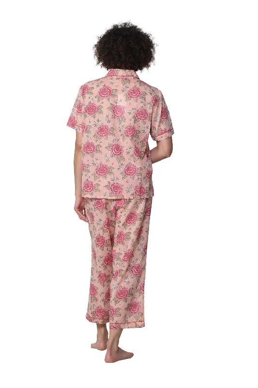 La Cera Short Sleeve Cotton Pajama Set