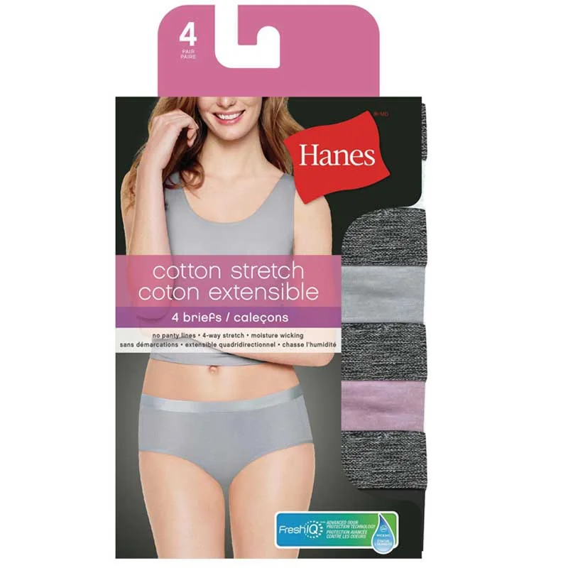 Hanes Ladies Cotton Stretch Brief 4pk