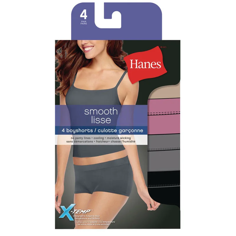 Hanes Ladies Smooth Boyshorts - 4 pack