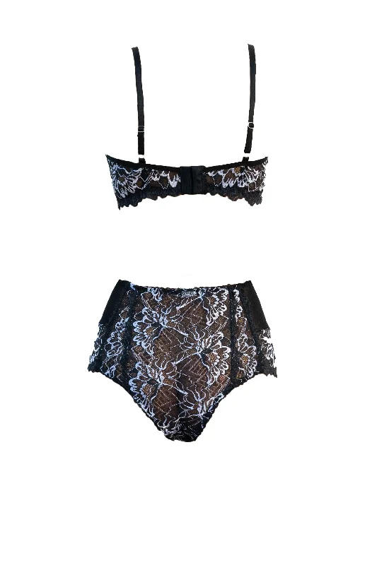 Kyoto Tulle and Lace High-waisted Brazilian Panty