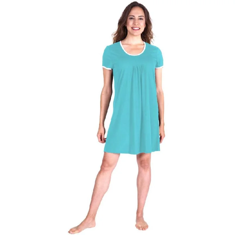 Women's Pleated Front Moisture Wicking Short Sleeve Nightie