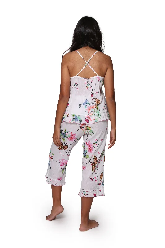 White Floral Cotton Pajamas