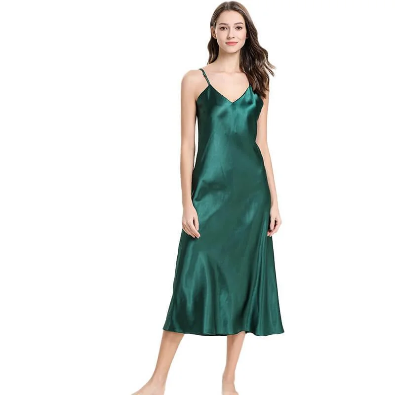 Women's Silk Luxury Long Full Length Nightgown Nightdress