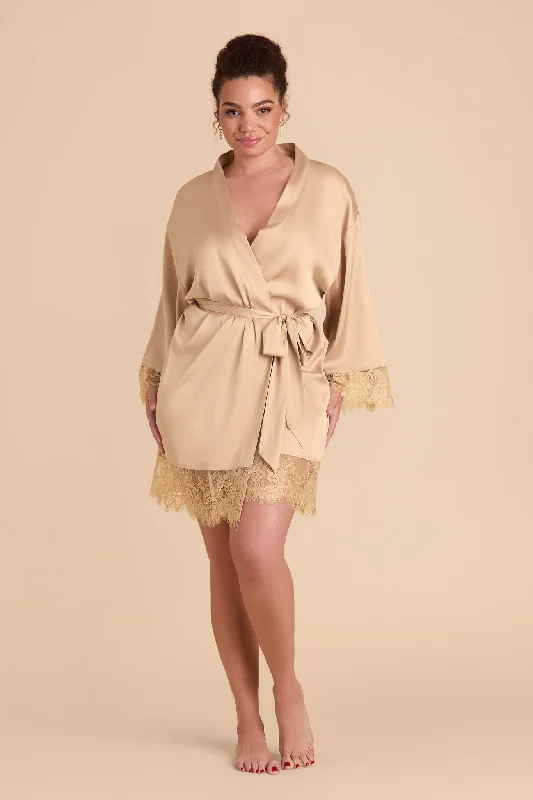 Claudette Lace Robe - Champagne