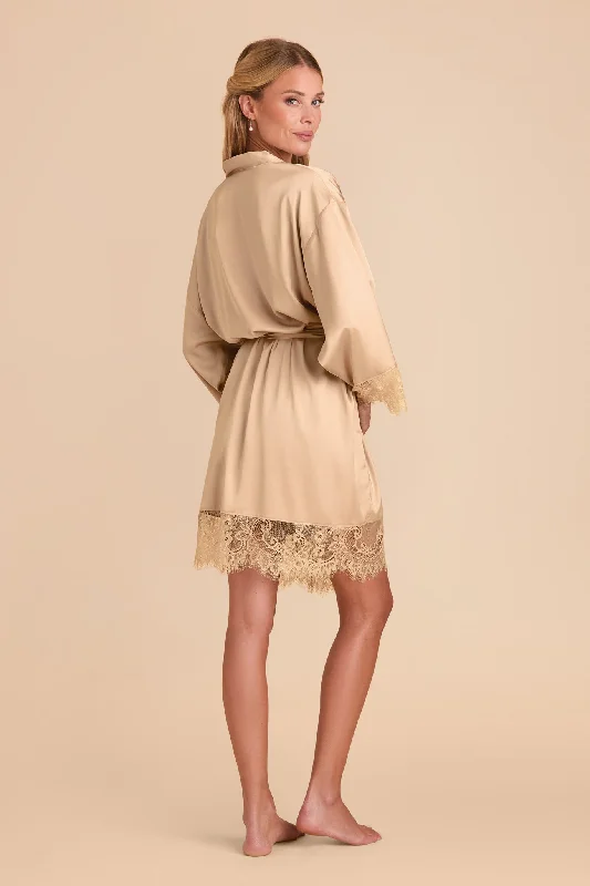 Claudette Lace Robe - Champagne