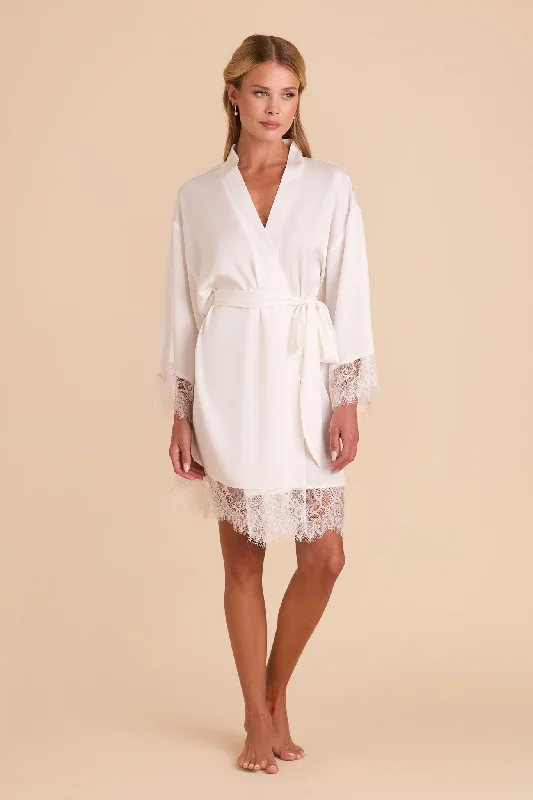 Claudette Lace Robe - White