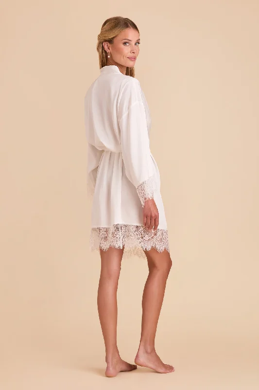 Claudette Lace Robe - White