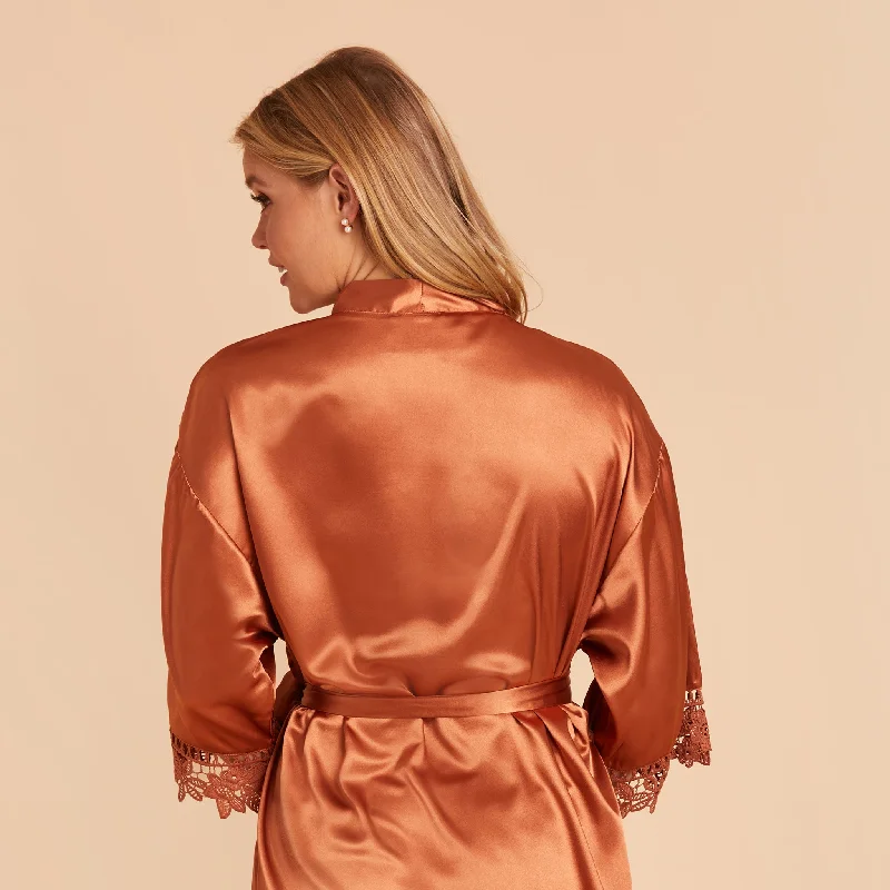 Claudine Lace Robe - Terracotta