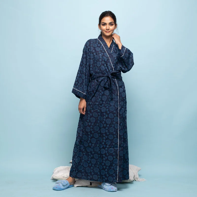 Indigo Cotton kimono robe