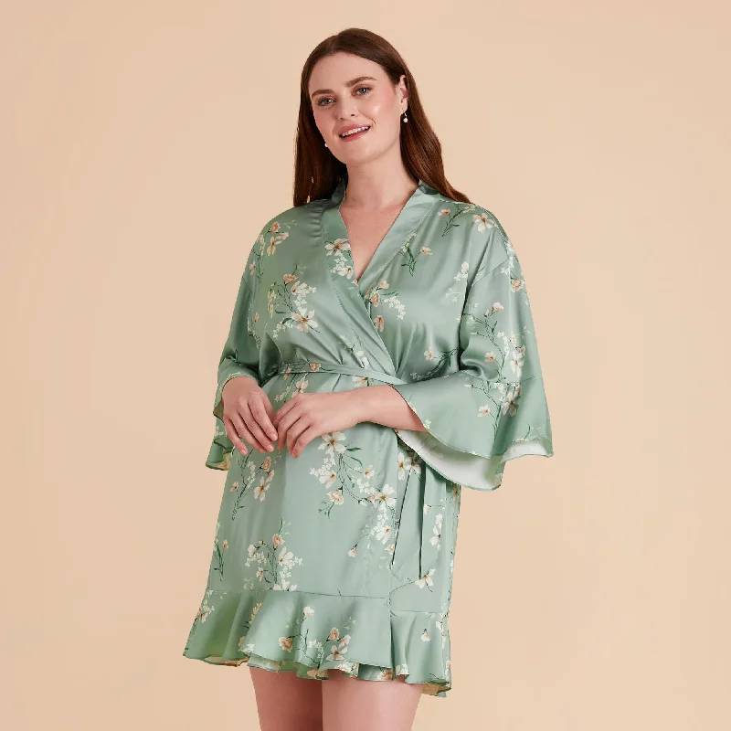 Kenny Floral Ruffle Robe - Sage Le Fleur