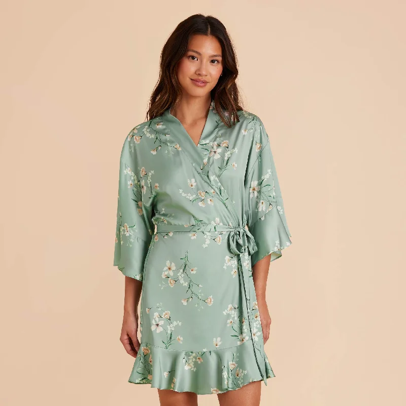 Kenny Floral Ruffle Robe - Sage Le Fleur