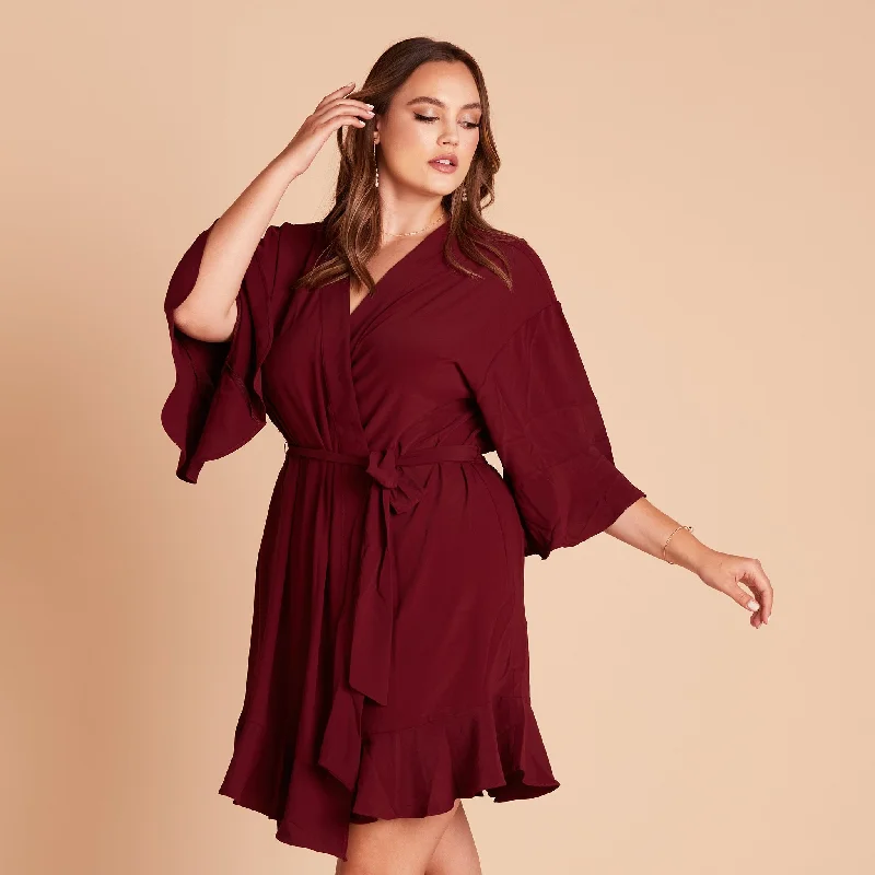 Kenny Ruffle Robe - Cabernet