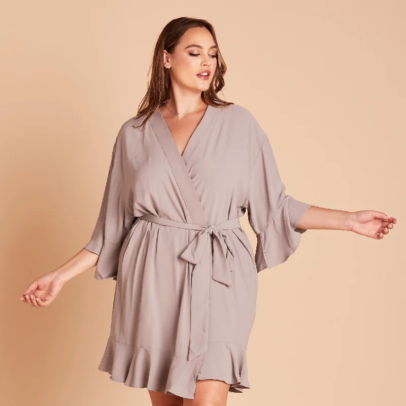 Kenny Ruffle Robe - Gray