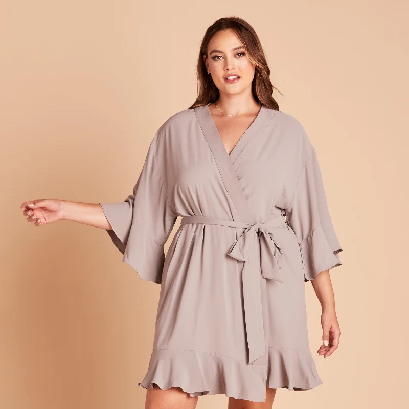 Kenny Ruffle Robe - Gray