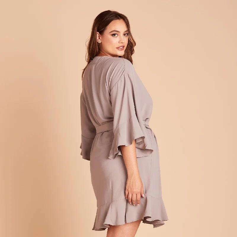 Kenny Ruffle Robe - Gray