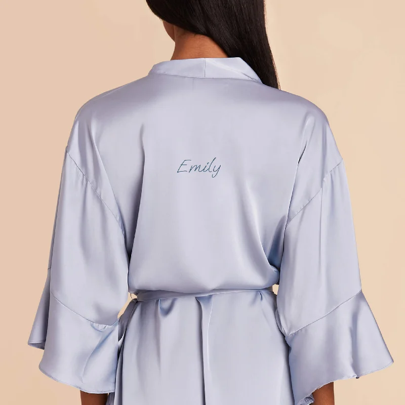 Kenny Ruffle Satin Robe - Champagne