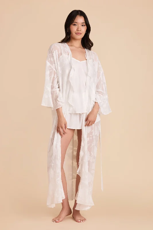 Minnie Jacquard Bridal Robe - White