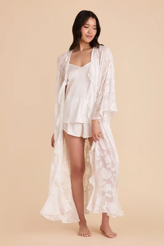 Minnie Jacquard Bridal Robe - White