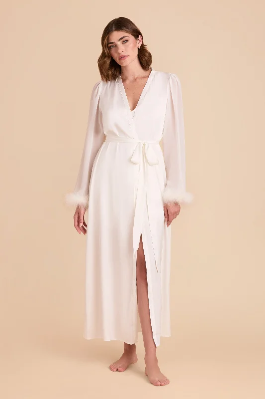 Paulina Feathered Robe  - White