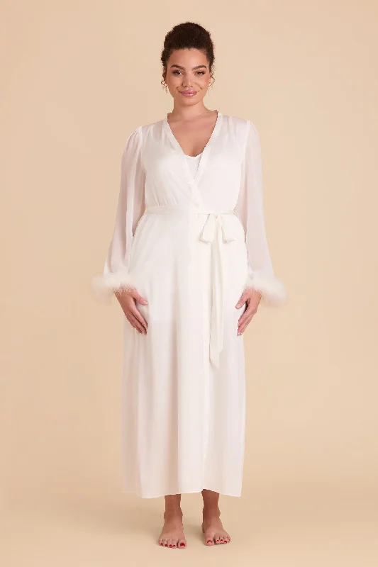 Paulina Feathered Robe  - White