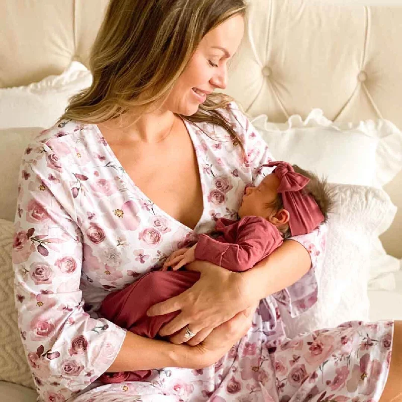 Rosie's Rose Garden Knit Maternity Robe