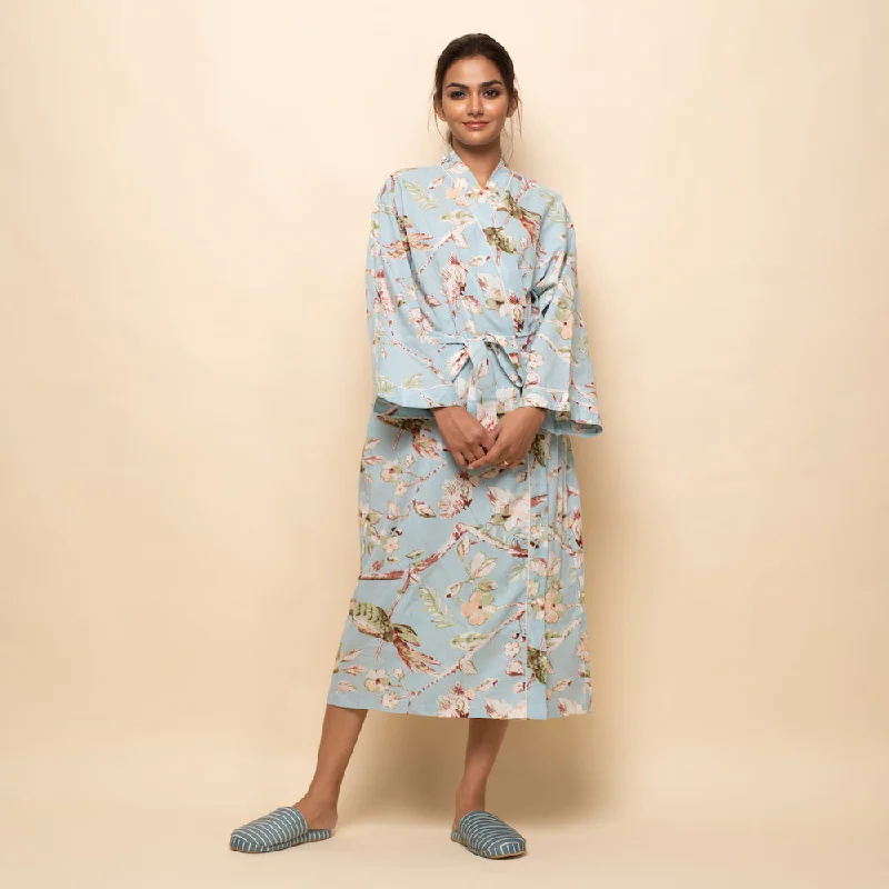 Set of 2 Cotton Hand printed kimono robe