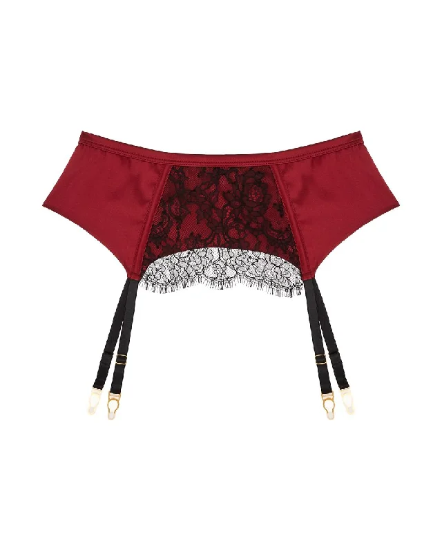 Dusk Leavers Lace Suspender Belt