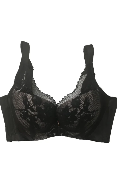 Bra for Women - Elegant Floral Full Cup Lace Bra #11822