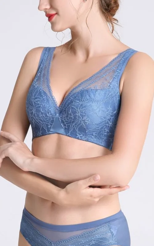 Sexy Lace Full Cup Minimizer Bra with Soft Underwire #16905