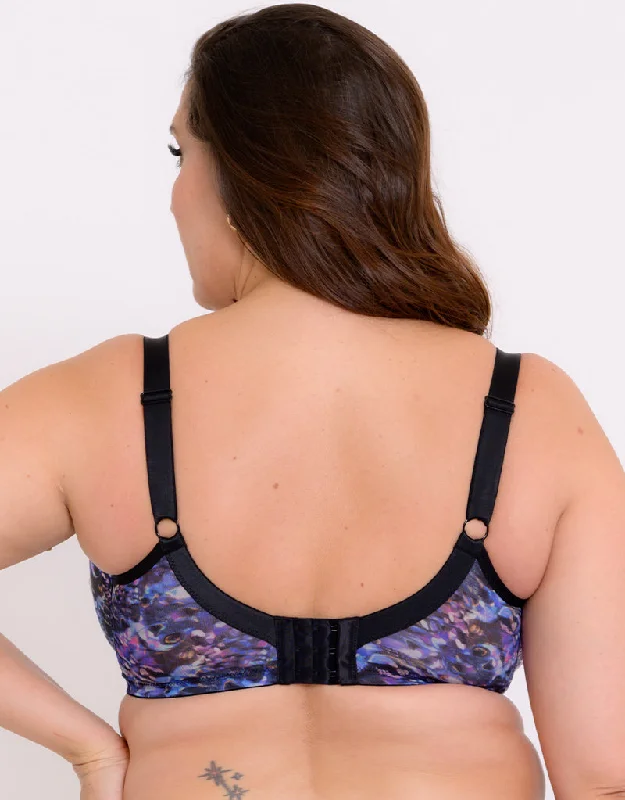 Adella Athena Aura Full Cup Side Support Bra Black/Blue Print