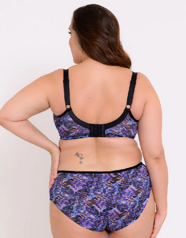 Adella Athena Aura Full Cup Side Support Bra Black/Blue Print