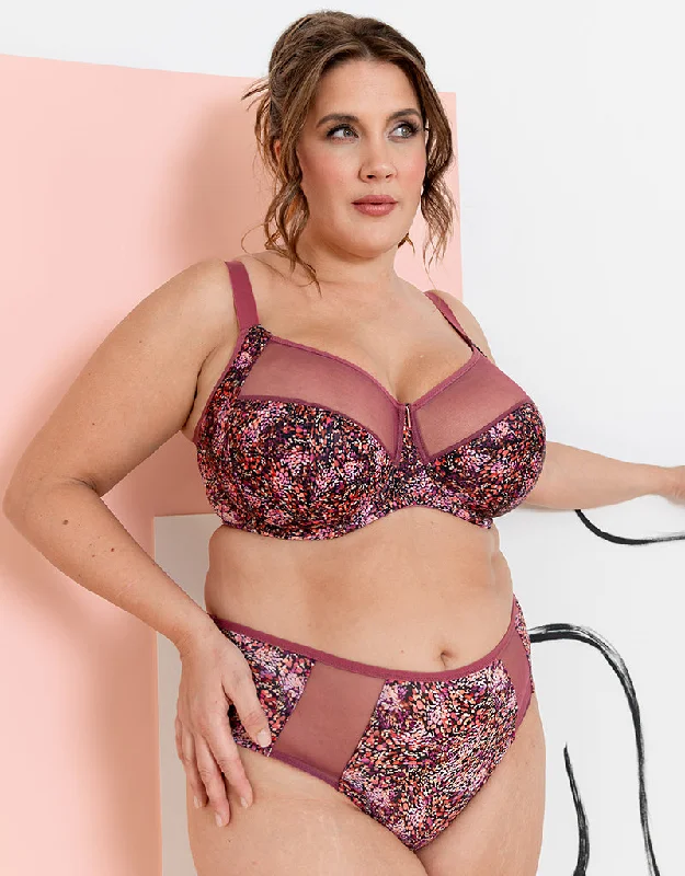 Adella Athena Aura Full Cup Side Support Bra Sangria Print