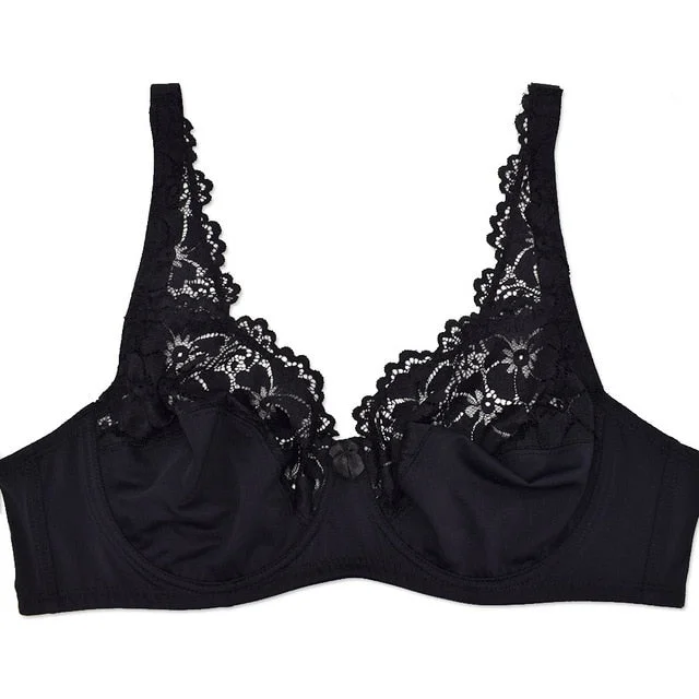 Bosom Floral Lace Bra Plus Size Brassiere