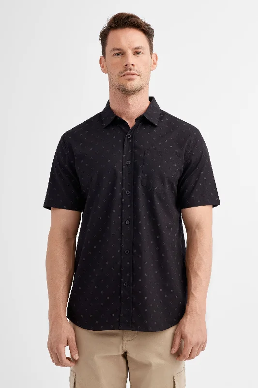 Chemise manches courtes imprimée en coton - Homme